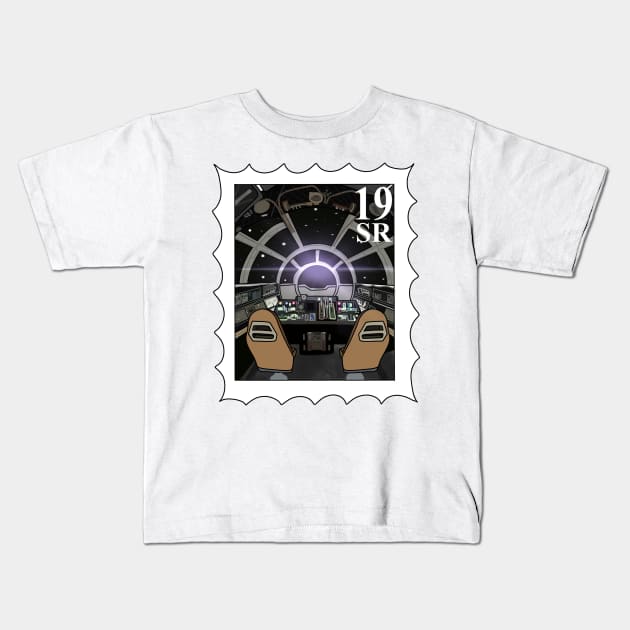 Galaxy’s Edge Smugglers Run Stamp Kids T-Shirt by jasmineclarino